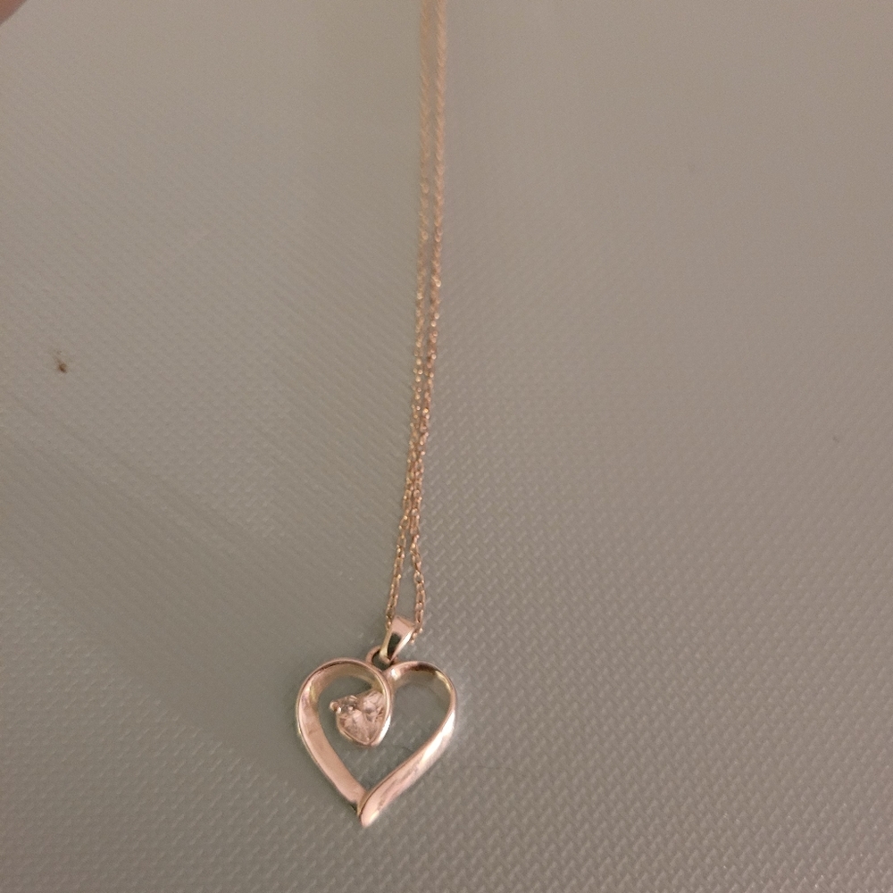 Heart with diamond necklace